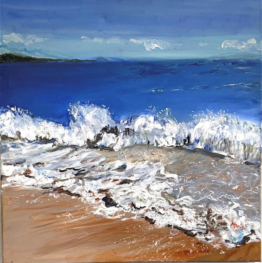 "Oil Beach Large" by Michael Shannon Davis, Oil on Canvas, 18 x 18 inches, $300 + Shipping