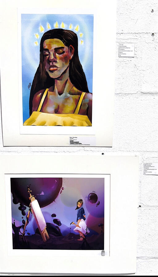 Top: "I am Me" by Maia Shockley, Digital Print, 20 x 16 inches, $15 + Shipping; Bottom: "The White Canvas" by Maia Shockley, Digital Print, 24 x 18 1/2 inches, $15 + Shipping